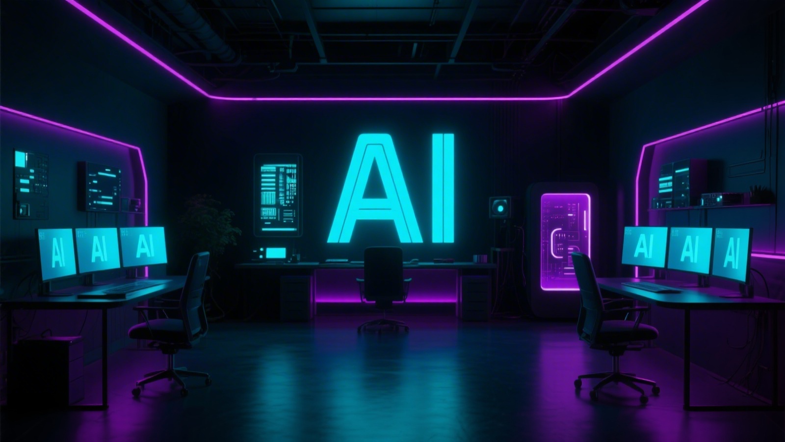 AI video generation dashboard dark illustration